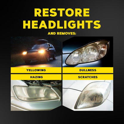 Meguiar's Two Step Car Headlight Restoration Kit, Headlight Cleaner Restores Clear Car Plastic and Protects from Re-Oxidation, Includes Coating and Cleaning Solution - 4 Count (1 Pack)