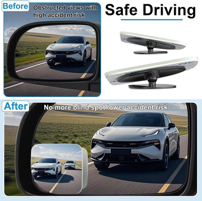 BFXM Blind Spot Mirrors 2 Pack, Car Accessories Frameless Side Mirror Blindspot Convex HD Glass, Side View Mirror Blindspot with Wide Angle Adjustable Stick for Car SUV and Trucks