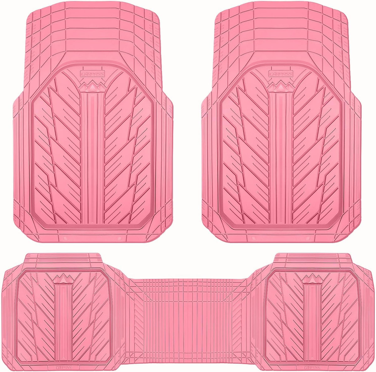 CAR PASS Heavy Rubber Car Floor Mats, Deep Waterproof Car Mats All Weather, Universal Trim-to Fit Automotive Floor Mats for Car SUV Truck Van, Durable Floor Liners Solid Black