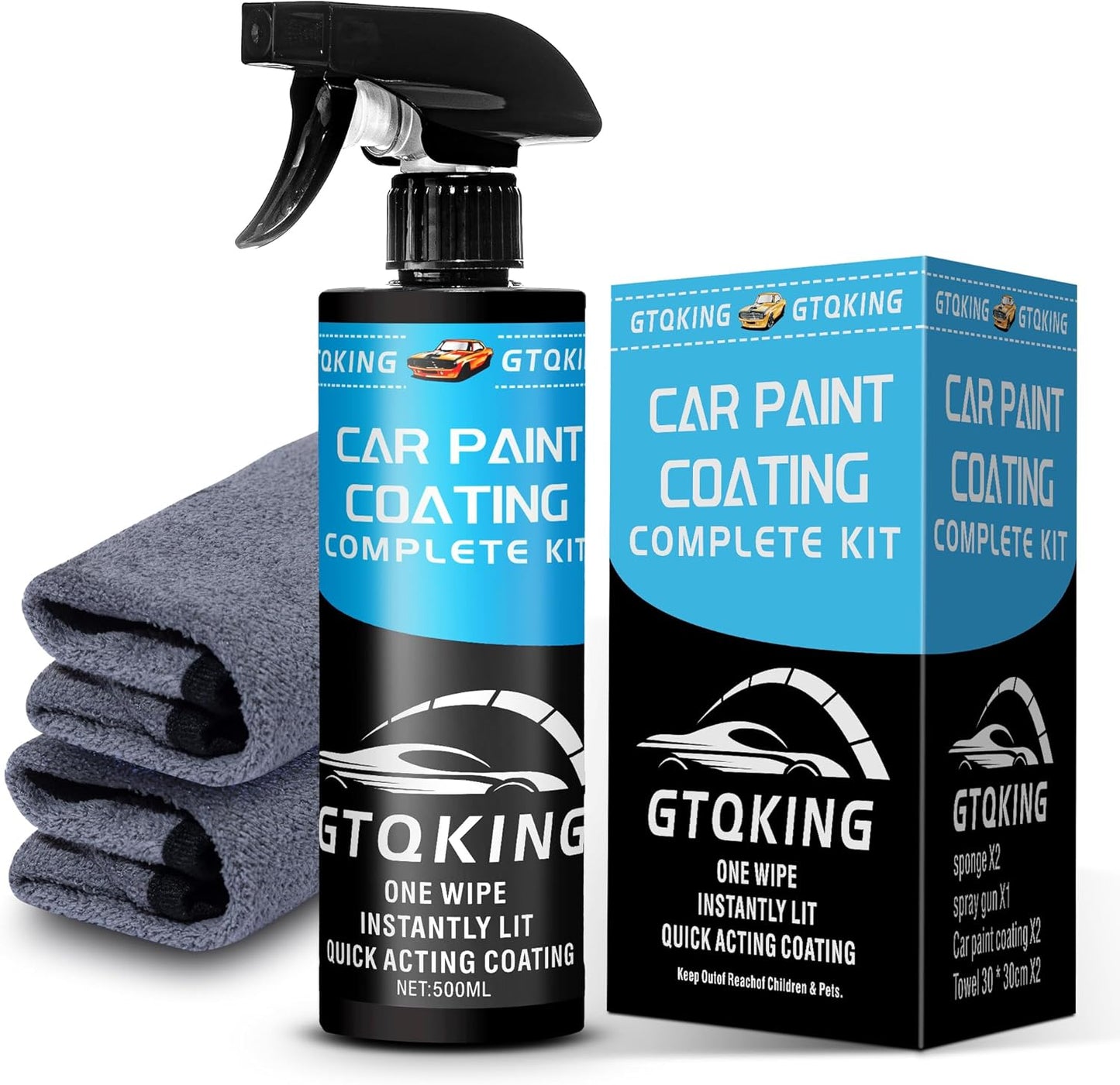 Premium Ceramic Coating for Cars- Quick Effect Coating Agent - Car Coating Spray, Suitable for cars, pickup trucks, RVs, motorcycles, etc. Fast Application for Long-Lasting Shine & Protection