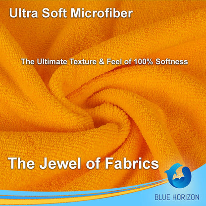Orange Large Microfiber Cleaning Towels, 36-Pack Dual-Sided Ultra Soft Plush Washcloth, Professional Grade Premium Microfiber Detailing Cloths, Car, Household and Commercial (Orange, 16" x 16")