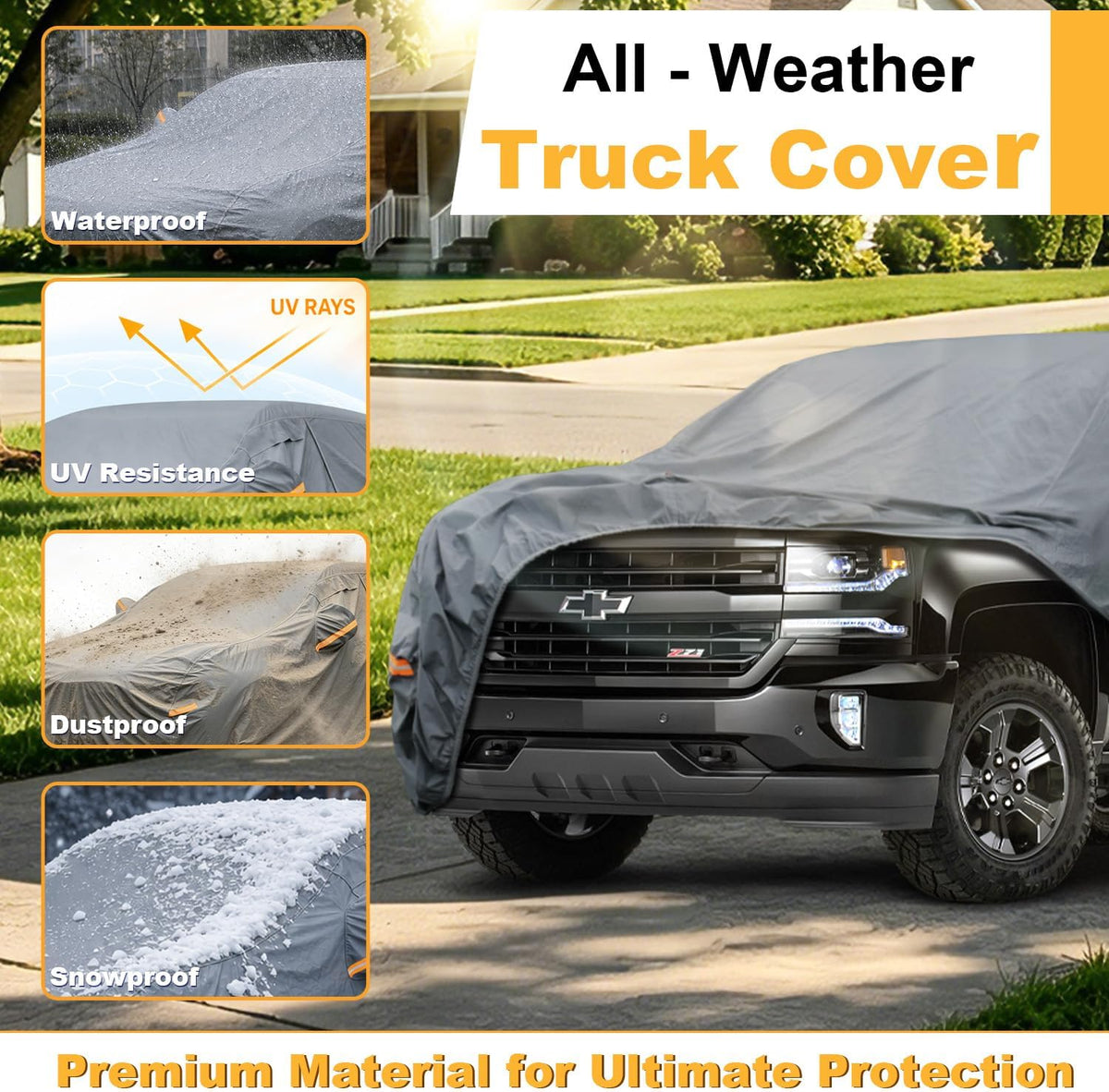 GUNHYI 16 Layers Car Cover Waterproof All Weather, Heavy Duty Outdoor Car Cover Universal Fit Sedan Toyota Camry, Tesla Model 3, Honda Accord, Nissan Altima, Kia K5/Stinger, Hyundai Sonata etc.