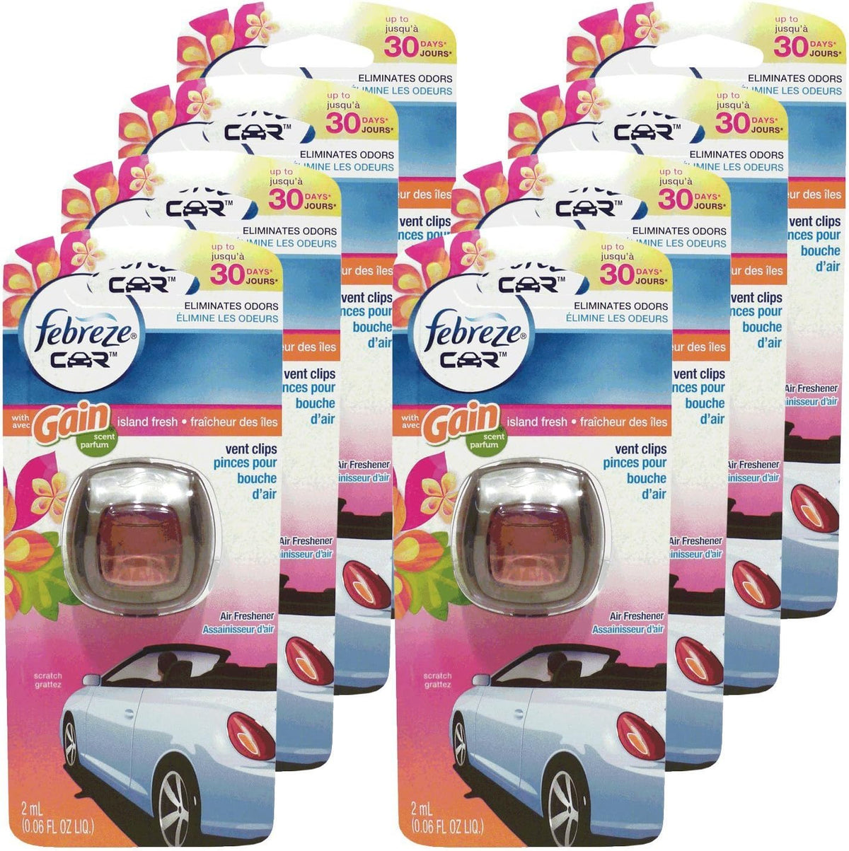 Febreze Car Vent Clips Air Freshener Smoke Odor Eliminator, Citrus Scent 2 Pack