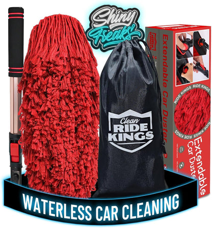 Car Cleaning Supplies Duster, Exterior Scratch Free, Soft Brush Kit for Truck SUV RV Motorcycle, Wax Cotton Hair, Extendable Handle, Car Feather Duster No Lint, Gifts for Men Women