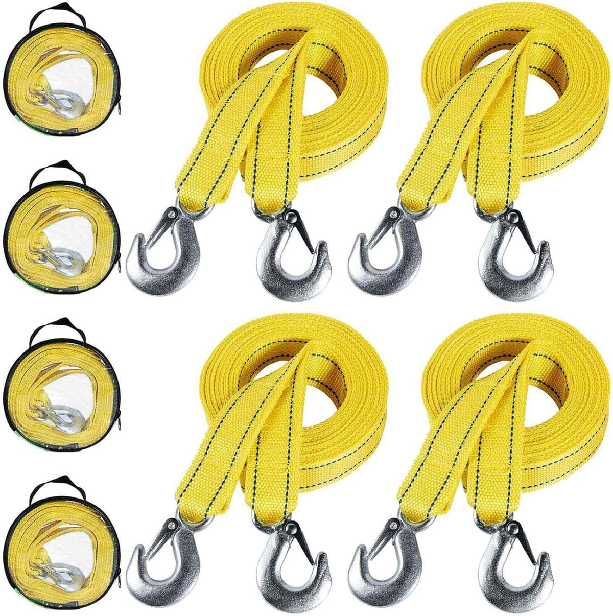 Tow Strap with Hooks Heavy Duty Car Vehicle Emergency Recovery Rope Boat Trailer Winch Strap 13'x1.8 Max 10,000lbs Capacity for Towing Vehicles Jet Ski ATV Pontoon Wave Runner Accessories