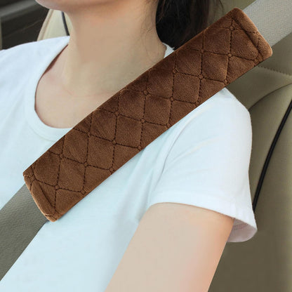 Amooca Soft Auto Seat Belt Cover Seatbelt Shoulder Pad 2 PCS for a More Comfortable Driving Compatible with All Cars and Backpack Black