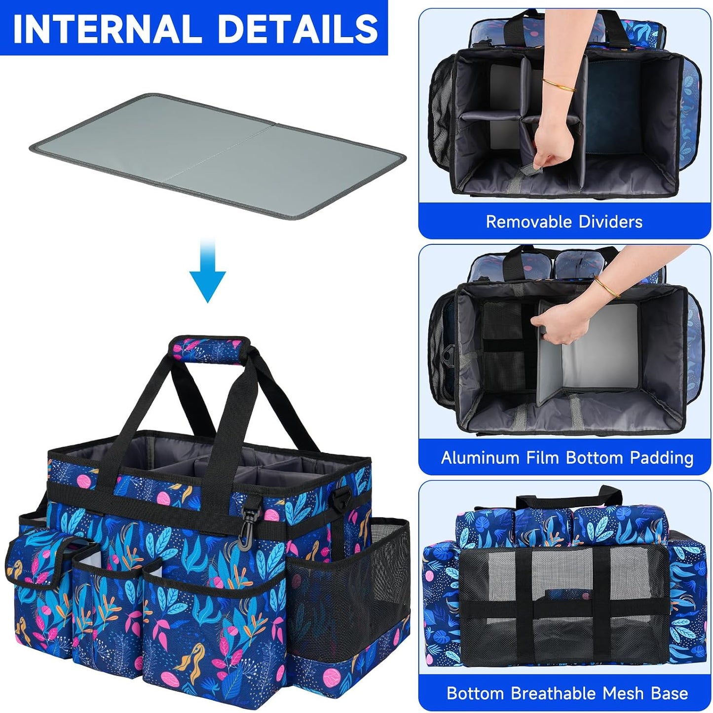 Cleaning Caddy,Cleaning Bag for Housekeepers,Cleaning Supplies Organizer with Handle,Black