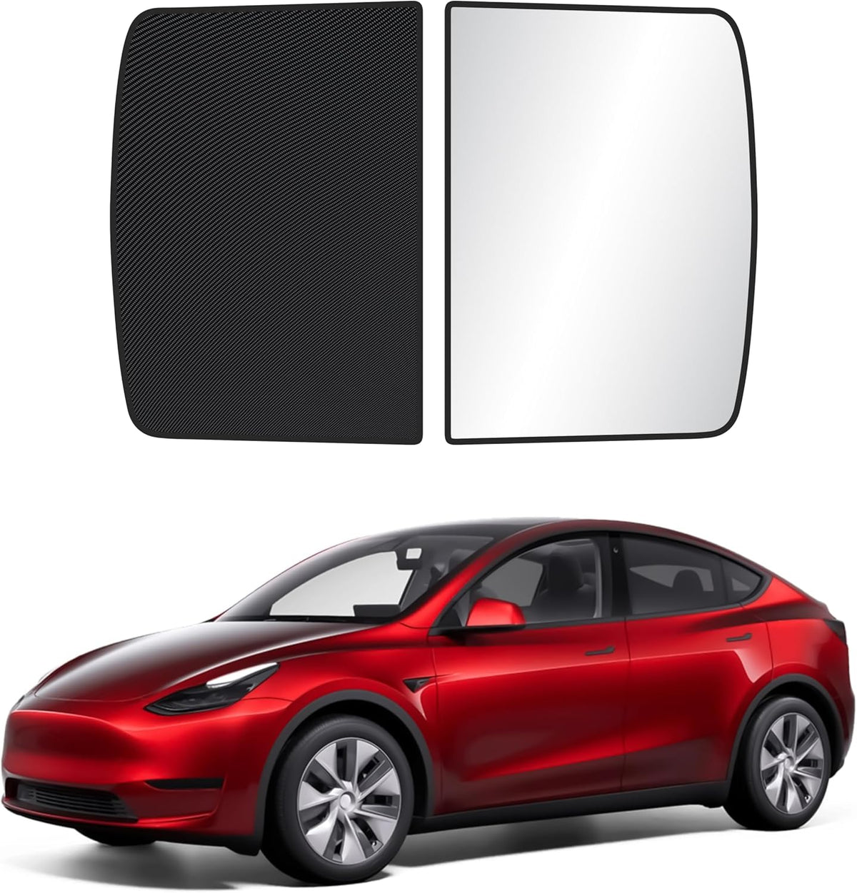 EcoNour 2 Piece Foldable Car Windshield Sun Shade – UV & Heat Protection, Interior Cooling, Durable Upgraded Design, Easy Fold, Front Window Sunshade - Medium (31" L x 28" W)