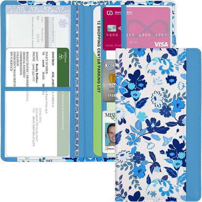 Car Registration and Insurance Holder, with Magnetic Closure for License, Cards and Documents, All Vehicle Needs and Car Accessories (Leopard-Black)