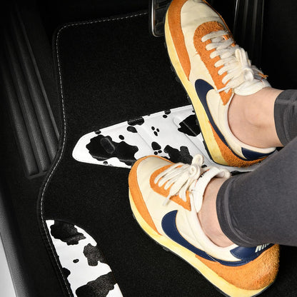 CAR PASS Waterproof Universal Car Floor Mats, Leopard Print Car Mats Fit for SUV,Vans,sedans, Trucks,Set of 4pcs Car Carpet with Driver Heel Pad and Nibs Backing, Leopard Car Accessories Gray Leopard