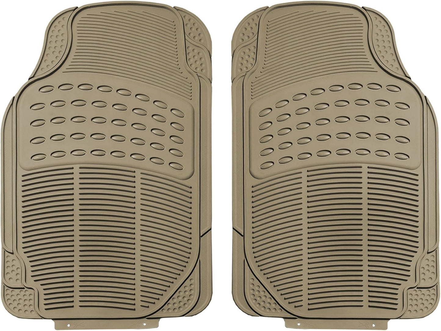 FH Group Automotive Floor Mats Solid ClimaProof for all weather protection Universal Fit Trimmable Heavy Duty fits most Cars, SUVs, and Trucks, 3pc Full Set Black