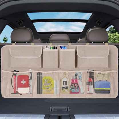 Car Trunk Organizer and Storage, Large Capacity Backseat Hanging Storage Accessories, Backseat Car Organizer for SUV/MPV/Truck (Black)