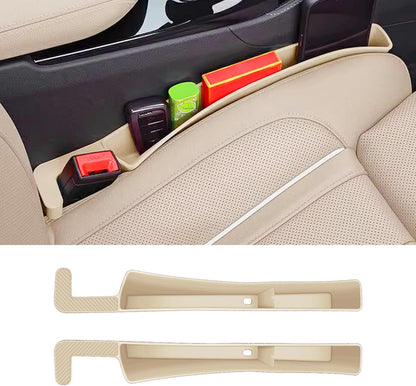 2PCS Car Seat Gap Filler, Automotive Seat Organizer Fill The Gap Between Seat and Console, Universal Car Storage Box Inserts Fill The Gap Between Seat &Console for Coins Wallets Keys (Black)