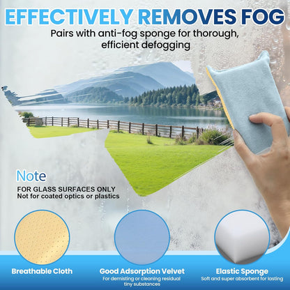 Glass Anti Fog Spray for Car Windshield - Windows Defogger Instantly Prevents Fog on Glasses, Car Windows & Mirrors - Streak-Free, Safe for All Surfaces - 5OZ/150ML