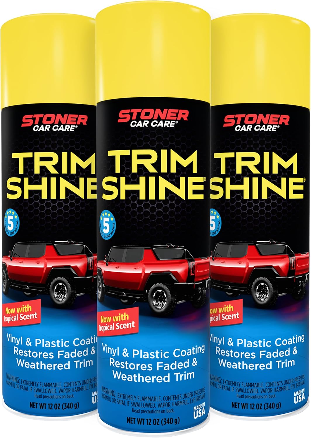 Stoner Car Care 91034 Trim Shine – Black Trim and Plastic Restorer for Cars – Vinyl and Plastic Trim Protectant Coating for Interior and Exterior Use – Fast-Drying No Sling – 12 oz