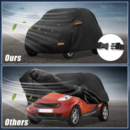 X AUTOHAUX Car Cover for Honda Civic Sedan/Coupe 210D-PU Outdoor Full Car Cover All Weather with Door Zipper for Waterproof Windproof Sun Rain Snow Protection