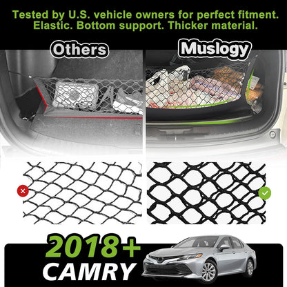 Muslogy Truck Bed Cargo Net Trunk Netting Compatible with 2023-2025 2026 Honda CR-V Accessories, Pickup Cargo Organizer SUV Sedan Storage Net w/Heavy Duty Carabiners - Colors A