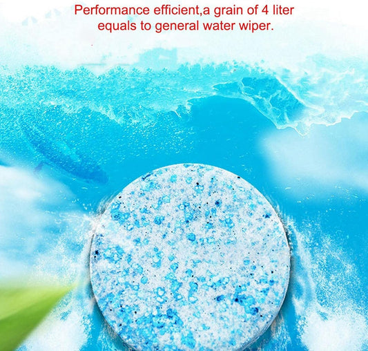 Ymiko Car Windshield Glass Concentrated Washer Tablets Car Windscreen Wiper Cleaning Washer Solid Glass Water Effervescent Tablet Windshield Cleaner for Car Kitchen Window (100pcs)