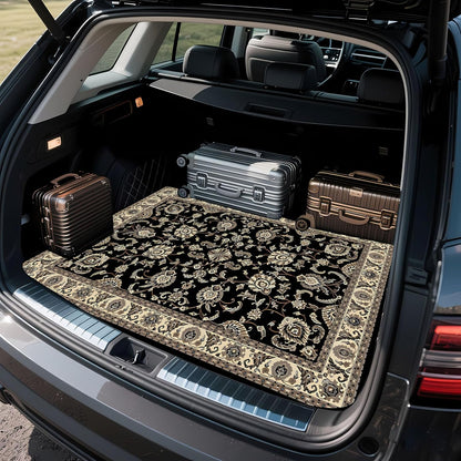 Universal Car Trunk Mat 29" x 39",Purple Colorful Flowers All Weather Trunk Protection Cargo Liner, Durable Cargo Mat Rear Trunk Liner,Stylish Vehicle Interior Accessories Suitable for Most Car Models