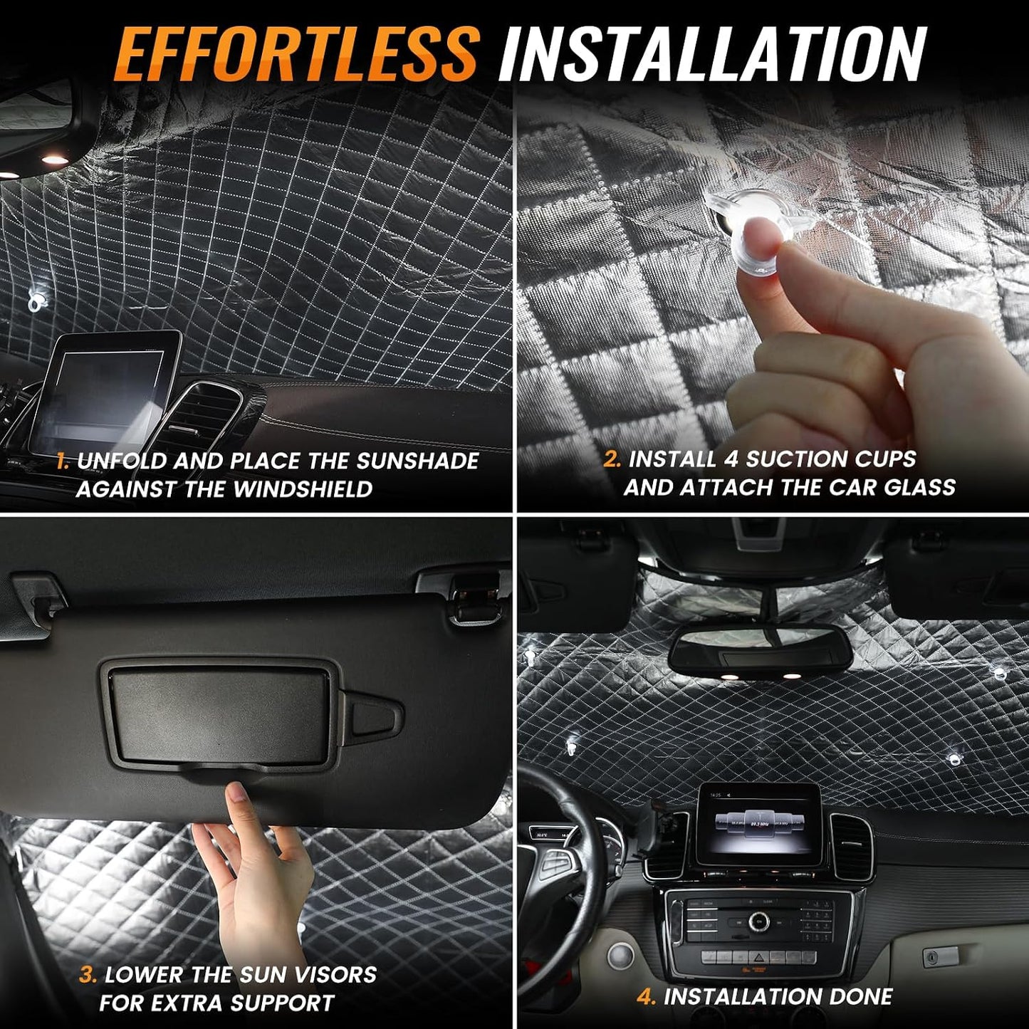 Iridescent Sun Shade for Car Windshield, Foldable Universal Car Windshield Upgrade Sunshade Enhanced UV Rays Reflective Sun Visor Shade Keeps Vehicle Cool