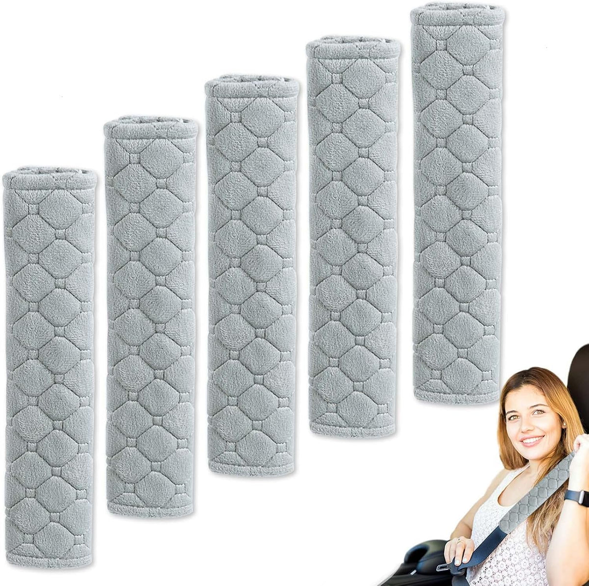 5 Pack Soft Car Seat Belt Cover Protector Comfort Auto Seatbelt Pads Strap Cushion Protecting Neck Shoulder Sedan SUV Trucks Car Interior Accessories for Adults Women Men 11 Inch Black