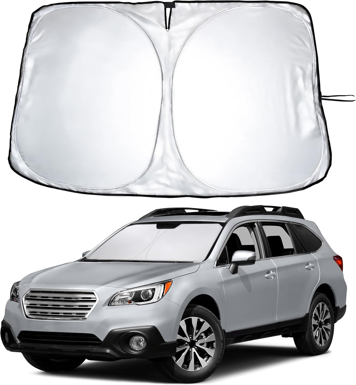 EcoNour Car Windshield Sun Shade | 2025 Upgraded Innovative No-Light-Pass Technology for Maximum Coverage | Foldable Sun Shade Keeps Your Vehicle Cool | Must-Have Car Accessories | Small (59" x 29") - Colors L