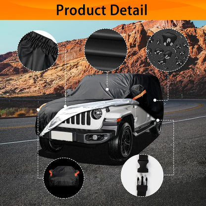 Full Car Covers for Sedan, Car Cover Waterproof All Weather Windproof Dustproof UV Protection Scratch Resistant Indoor Outdoor Univers