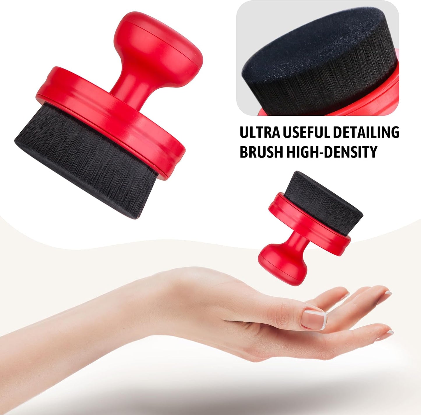 BABYSHEEP Car Tire Shine Applicator,Vegan Tire Shine Brush with Stand for Auto Detailing Cleaning Service (Black)