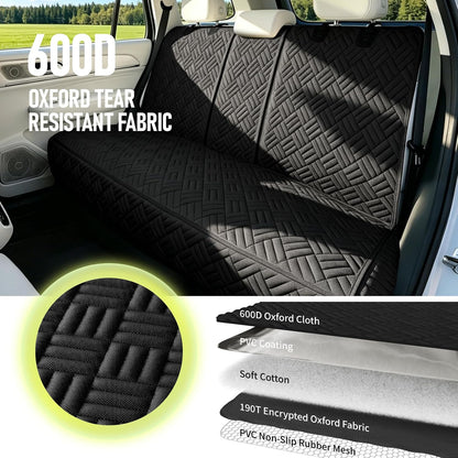Dog Car Seat Cover for Back Seat, Waterproof 600D Oxford Protector for Travel and Daily Use, Non Slip Scratch Resistant Bench Cover, Easy to Clean, Fits Cars/SUVs/Trucks, 54 Inch