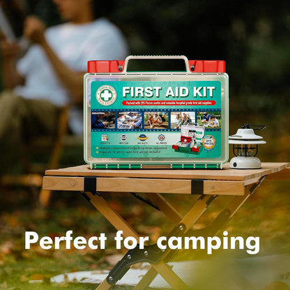 General Medi 110 Pieces Small First Aid Kit - HardCase First Aid Box - Contains Premium Medical Supplies for Travel, Home, Office, Vehicle, Camping, Workplace & Outdoor