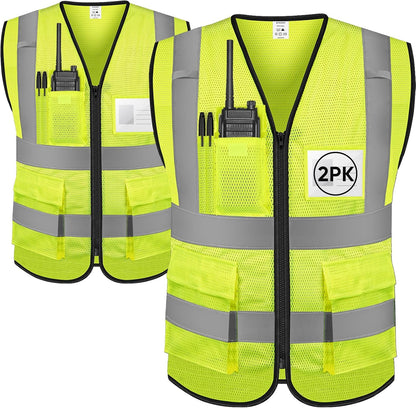 TICONN Reflective Safety Vest High Visibility Class II Mesh Vest for Women & Men Meets ANSI Standards