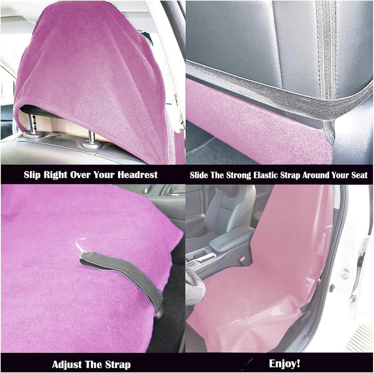 Car Seat Cover Protector Front Seats,for Gym Workout,Running,Swimming,Beach and Hiking,Waterproof Sweat Towel Bucket Seat Covers for Cars SUV Trucks (Black, 1Pcs)