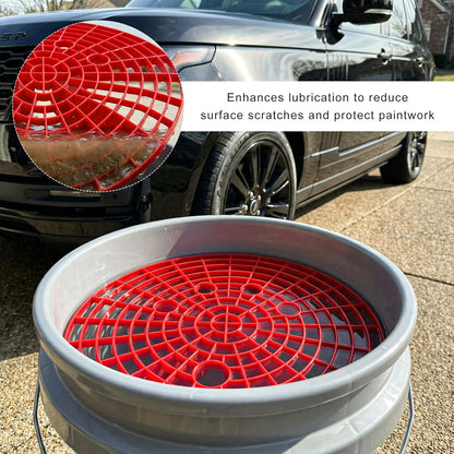 2PCS Car Wash Bucket Insert, Auto Washing Dirt Guard Insert Detailing Cleaning Tool Removes Dirt Debris, Wash Bucket Grit Trap Filter Fits 12 Inch Diameter or 3-5 Gallon Buckets (Black)