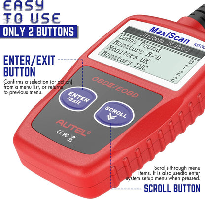 Autel OBD2 Scanner MS309 Universal Car Engine Fault Code Reader, Check Engine Light and Emission Monitor Status, OBDII CAN Diagnostic Scan Tool