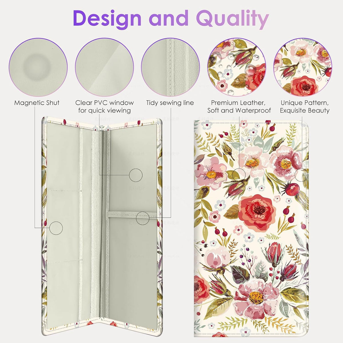 Car Registration and Insurance Holder，Colour Patterns Men Women Car License Document Registration and Insurance Card Holder