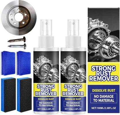 2pcs Rust Remover Spray for Metal, Upgrade Rust Remover Spray for Metal, Multipurpose Rust Stain Remover, Heavy Duty Metal Cleaner for Vehicles, Tools, Cars, Chains, Iron Out Rust Remover Spray