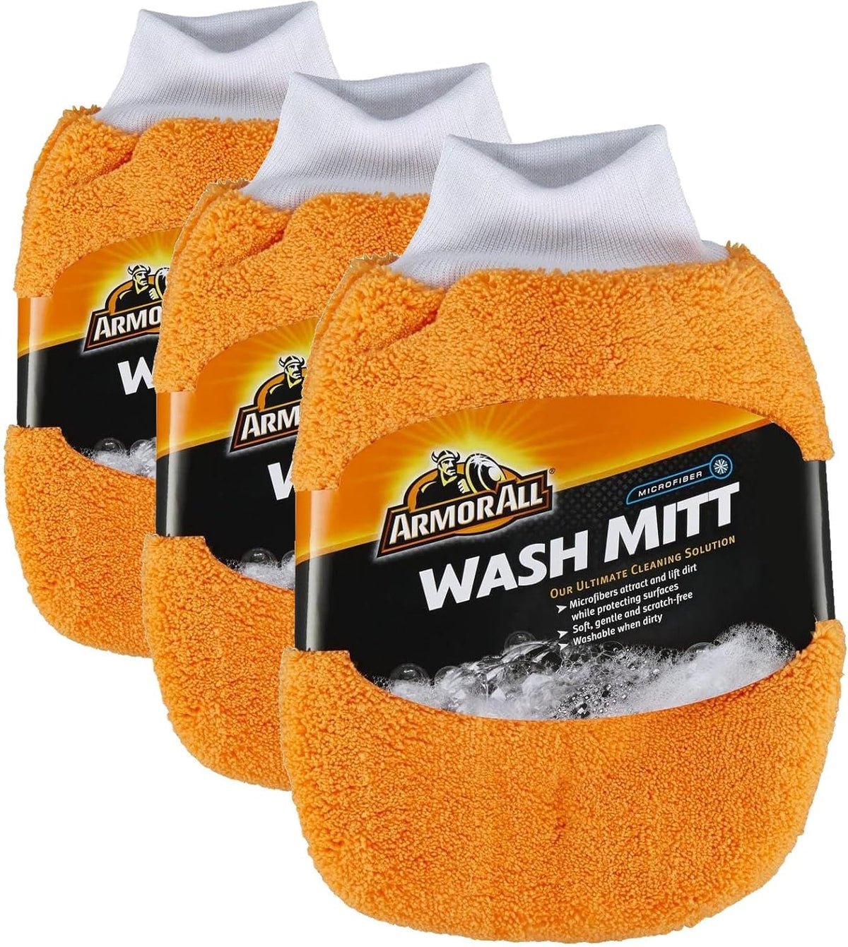 Armor All Microfiber Car Wash Mitt, Car Wash Supplies for Cars, Trucks and Motorcycles