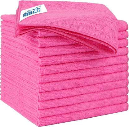 HOMEXCEL Microfiber Cleaning Cloth 12 Pack, 12.5 x 12.5 inch Microfiber Towels for Cars, Ultra Absorbent Washing Cloth, Lint Free Streak Free Cleaning Rags for Car, Kitchen, and Window (Grey)