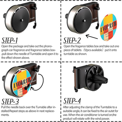 Maicican 12PCS Customizable Car Air Freshener Vent Clip, Pop Singer Album Cover Record Player Shape, Music Lover Gifts. (Fashion)