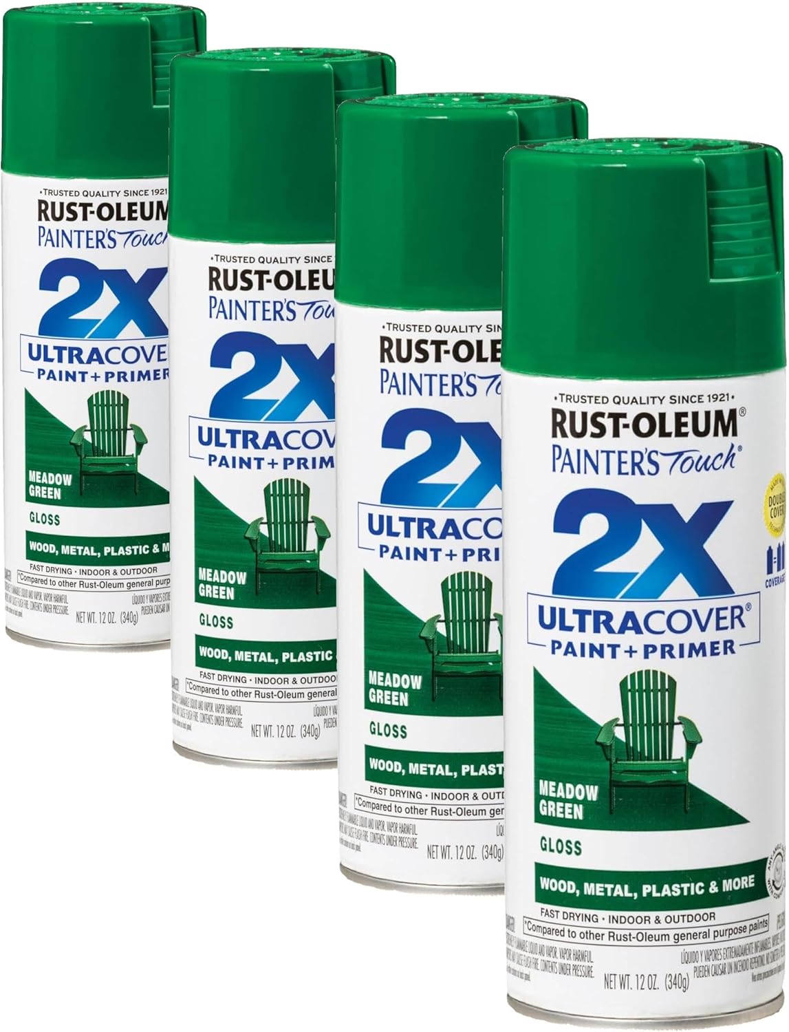 Rust-Oleum 334029 Painter's Touch 2X Ultra Cover Spray Paint, 12 oz, Gloss Clear - Colors E
