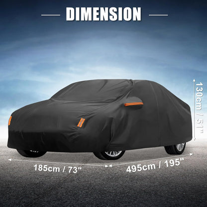 X AUTOHAUX Car Cover for Honda Civic Sedan/Coupe 210D-PU Outdoor Full Car Cover All Weather with Door Zipper for Waterproof Windproof Sun Rain Snow Protection