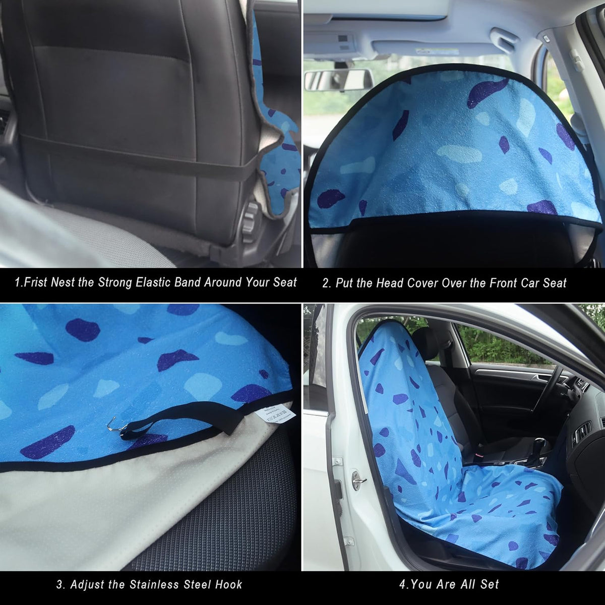 Car Seat Cover Protector Front Seats,for Gym Workout,Running,Swimming,Beach and Hiking,Waterproof Sweat Towel Bucket Seat Covers for Cars SUV Trucks (Black, 1Pcs)