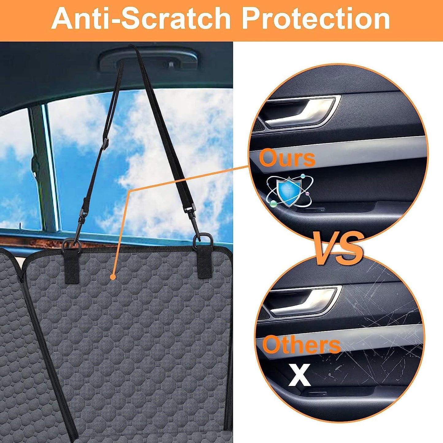 Mancro Dog Car Seat Cover for Back Seat, 2026 Upgraded 600D Heavy Duty Waterproof & Scratch-Resistant Dog Hammock for Car, Back Seat Pet Cover for Dogs with Sedan, Trucks and SUVs, Standard, Black