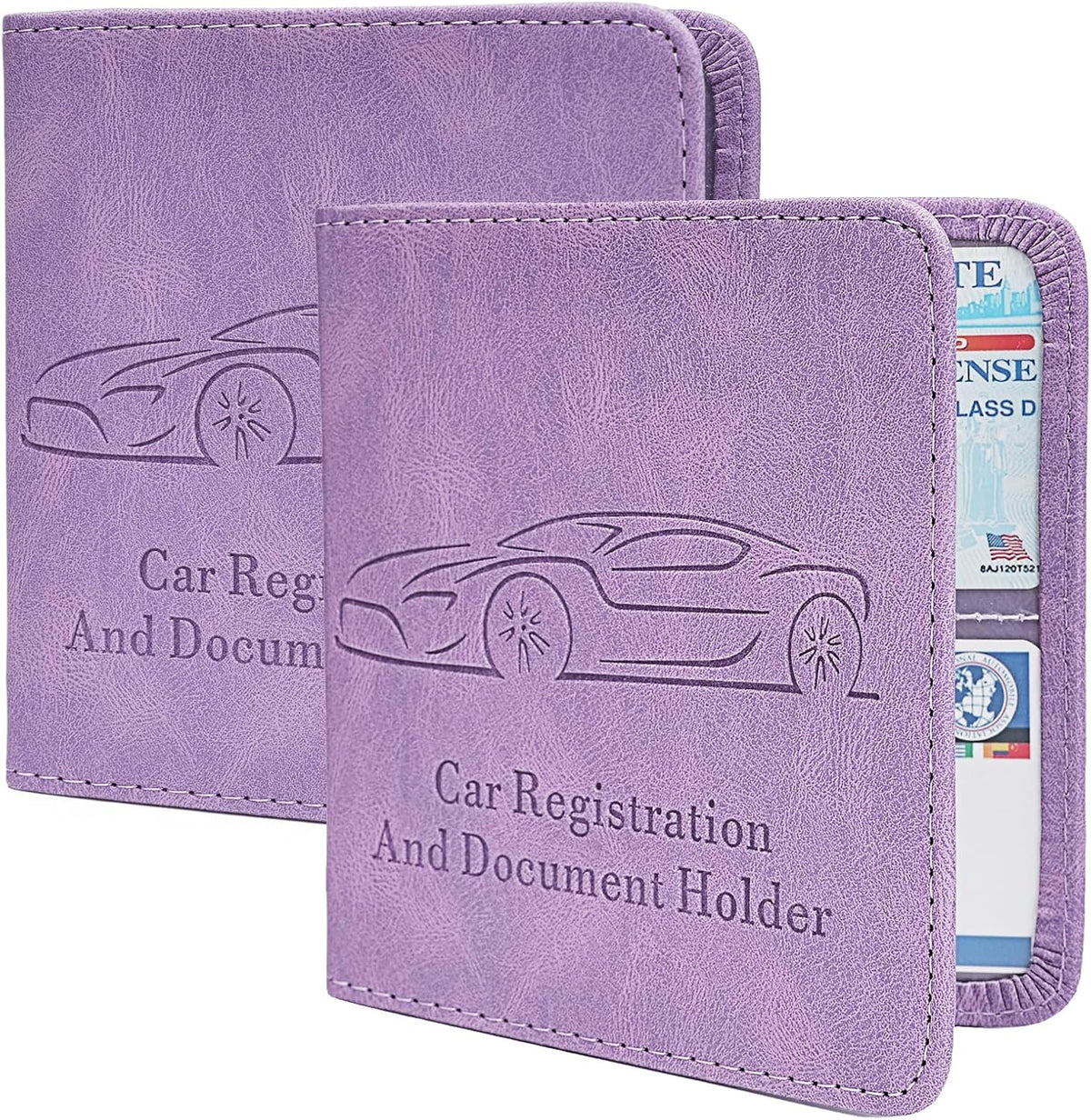 Registration and Insurance Card Holder, Vehicle Glove Box Car Organizer with Magnetic Closure, Interior Car Accessories for Documents, Cards, License Storage, 1-Pack Red