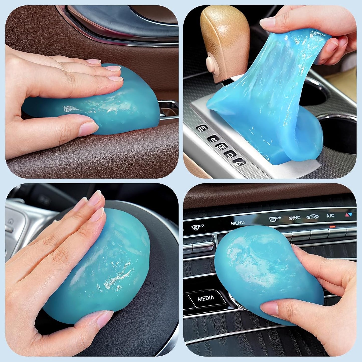 TeSabMi Car Cleaning Gel Car Cleaning Putty Car Putty Car Interior Cleaner Car Slime Car Detailing Kit Car Accessories Gifts for Dad Men Him Women Stocking Stuffers Pink