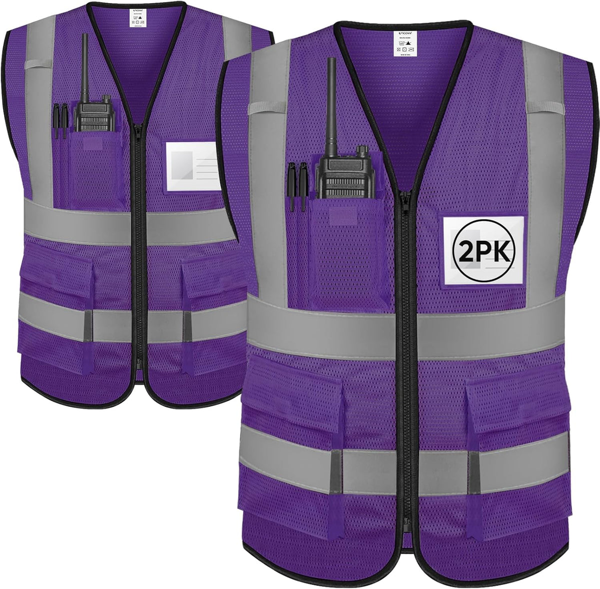 TICONN Reflective Safety Vest High Visibility Class II Mesh Vest for Women & Men Meets ANSI Standards