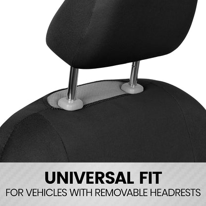 BDK PolyPro Car Seat Covers Full Set in Charcoal on Black – Front and Rear Split Bench for Cars, Easy to Install Cover Set, Accessories Auto Trucks Van SUV