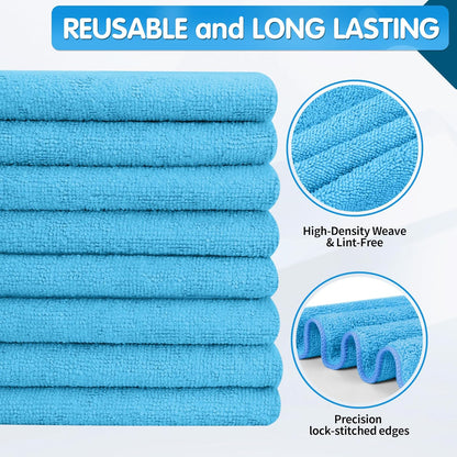 FIXSMITH Microfiber Cleaning Cloth - Pack of 50, Microfiber Towels for Cars 16 x 12 in, Highly Absorbent Cleaning Rags, Lint-Free, Streak-Free Cleaning Cloths for Car Kitchen Home Office