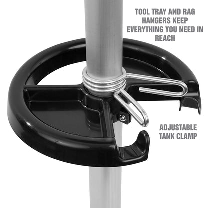OEMTOOLS 9-Gallon Oil Drain Pan with Adjustable Funnel, Built in Tool Rack