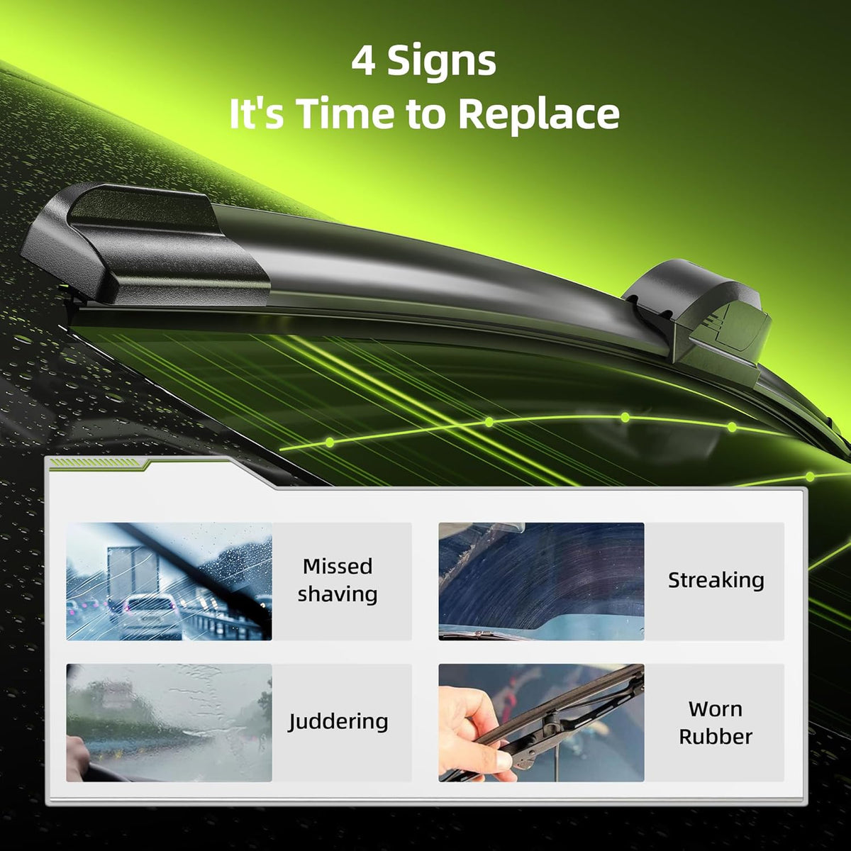 Raidbee® 26"+26" Windshield Wiper Blades Replacement for Ford Fusion 2013 2014 2015 2016 2017 2018 2019 2020 Genuine OEM Quality 2 Pack - Colors A